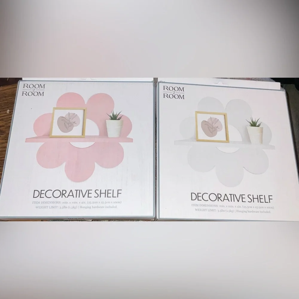 Pink Flower Wall Shelf Daisy Decorative Wall Shelf 10in new